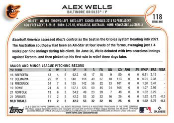 2022 Topps 1st Edition #118 Alex Wells Back