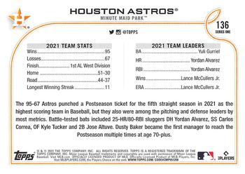 2022 Topps 1st Edition #136 Houston Astros Back