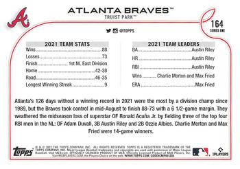 2022 Topps 1st Edition #164 Atlanta Braves Back