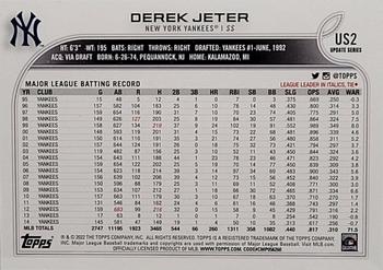 2022 Topps Update #US2 Derek Jeter Back
