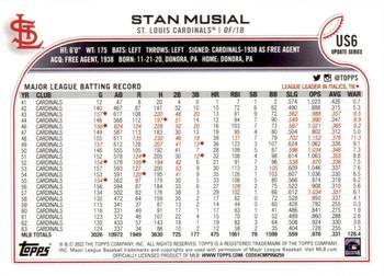 2022 Topps Update #US6 Stan Musial Back