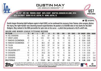 2022 Topps Update #US7 Dustin May Back