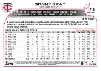 2022 Topps Update #US16 Sonny Gray Back