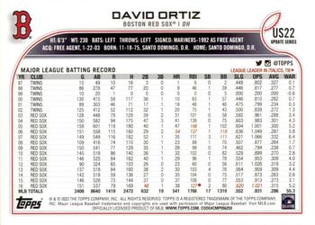 2022 Topps Update #US22 David Ortiz Back