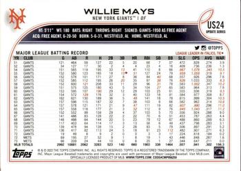 2022 Topps Update #US24 Willie Mays Back