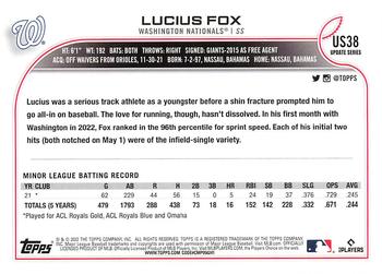 2022 Topps Update #US38 Lucius Fox Back