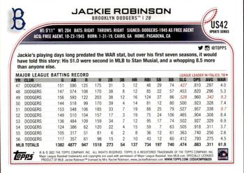 2022 Topps Update #US42 Jackie Robinson Back