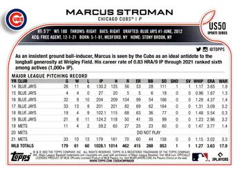 2022 Topps Update #US50 Marcus Stroman Back
