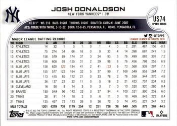 2022 Topps Update #US74 Josh Donaldson Back