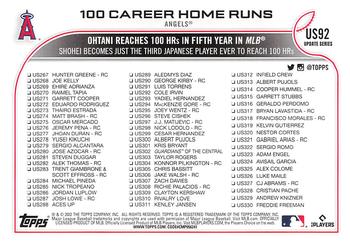 2022 Topps Update #US92 100 Career Home Runs (Shohei Ohtani) Back