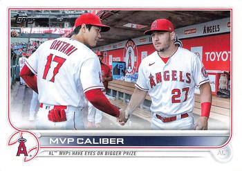 2022 Topps Update #US115 MVP Caliber (Mike Trout / Shohei Ohtani) Front