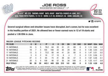 2022 Topps Update #US132 Joe Ross Back