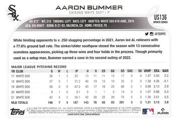 2022 Topps Update #US136 Aaron Bummer Back