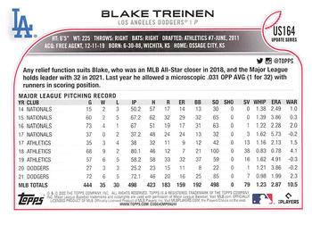 2022 Topps Update #US164 Blake Treinen Back