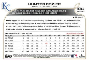 2022 Topps Update #US184 Hunter Dozier Back