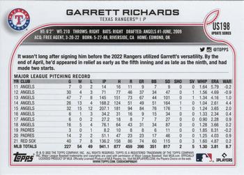 2022 Topps Update #US198 Garrett Richards Back