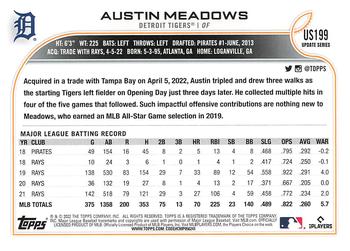 2022 Topps Update #US199 Austin Meadows Back