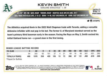 2022 Topps Update #US217 Kevin Smith Back