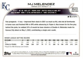 2022 Topps Update #US223 MJ Melendez Back