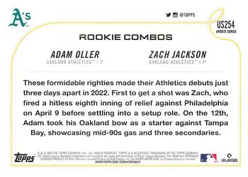 2022 Topps Update #US254 Adam Oller / Zach Jackson Back