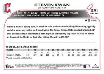 2022 Topps Update #US261 Steven Kwan Back