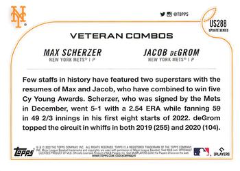 2022 Topps Update #US288 Aces Up (Max Scherzer / Jacob deGrom) Back
