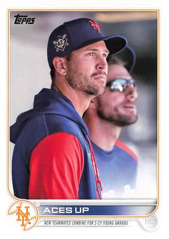 2022 Topps Update #US288 Aces Up (Max Scherzer / Jacob deGrom) Front