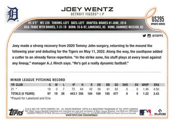 2022 Topps Update #US295 Joey Wentz Back