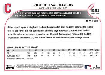 2022 Topps Update #US308 Richie Palacios Back