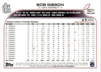 2022 Topps Update #US311 Bob Gibson Back