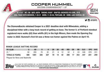 2022 Topps Update #US314 Cooper Hummel Back