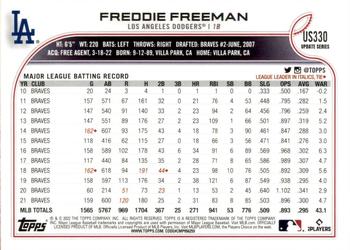 2022 Topps Update #US330 Freddie Freeman Back