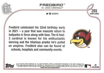 2022 Topps Update #205 Fredbird Back