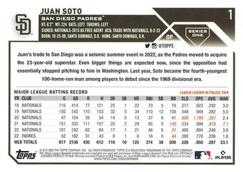 2023 Topps #1 Juan Soto Back