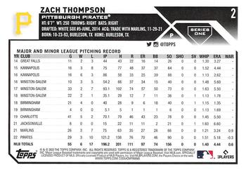 2023 Topps #2 Zach Thompson Back