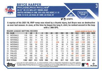 2023 Topps #3 Bryce Harper Back