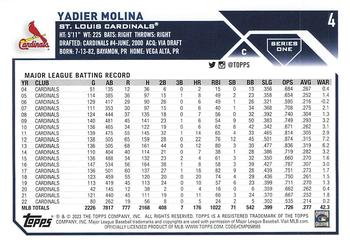 2023 Topps #4 Yadier Molina Back