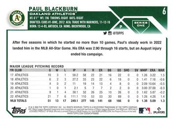 2023 Topps #6 Paul Blackburn Back