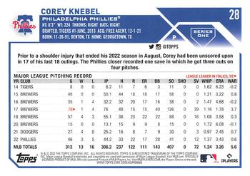 2023 Topps #28 Corey Knebel Back