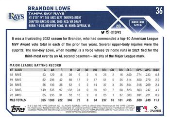 2023 Topps #36 Brandon Lowe Back