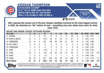 2023 Topps #40 Keegan Thompson Back
