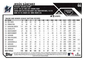 2023 Topps #44 Jesus Sanchez Back