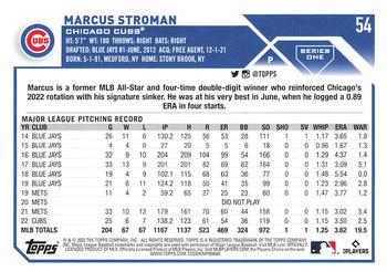 2023 Topps #54 Marcus Stroman Back