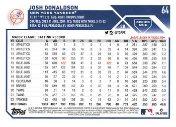 2023 Topps #64 Josh Donaldson Back