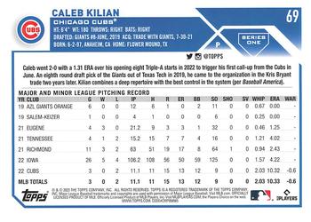 2023 Topps #69 Caleb Kilian Back