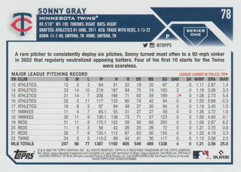 2023 Topps #78 Sonny Gray Back
