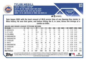 2023 Topps #83 Tylor Megill Back