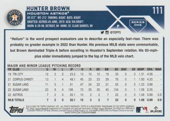 2023 Topps #111 Hunter Brown Back