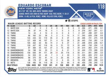 2023 Topps #118 Eduardo Escobar Back