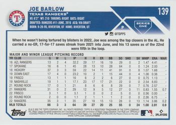 2023 Topps #139 Joe Barlow Back